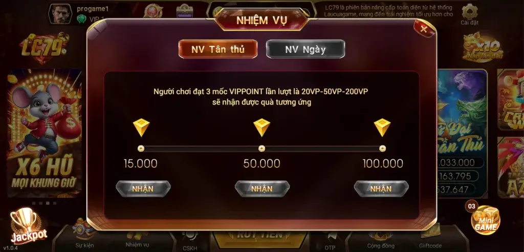 Lc79 nhiệm vụ tân thủ