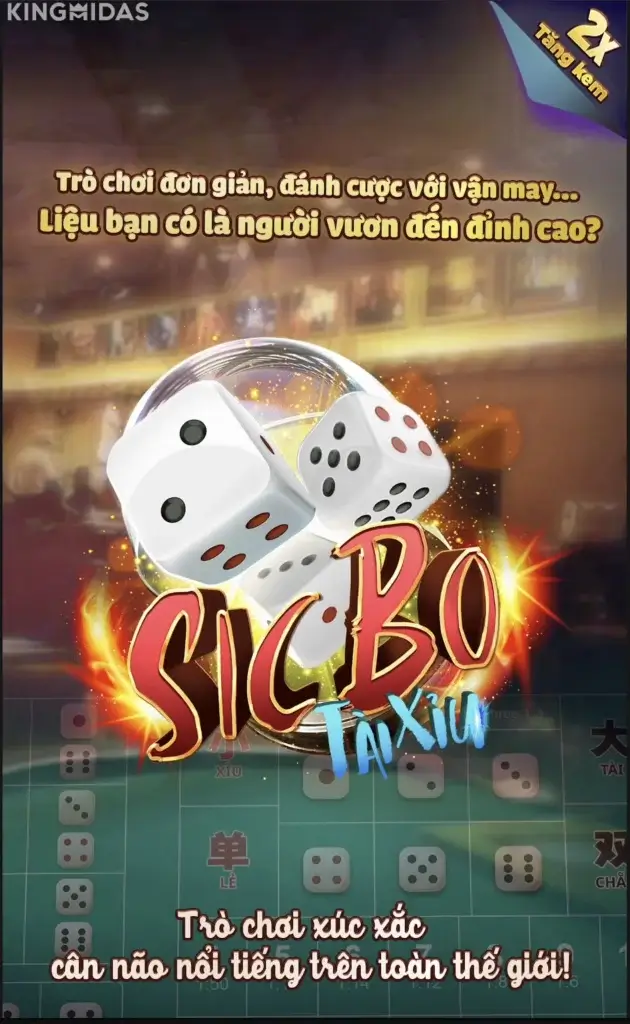 Poster hướng dẫn chơi Sicbo (Tài Xỉu) tại LC79 – bàn cược, xúc xắc và cách đặt cửa; tải app LC79 để chơi trên điện thoại.