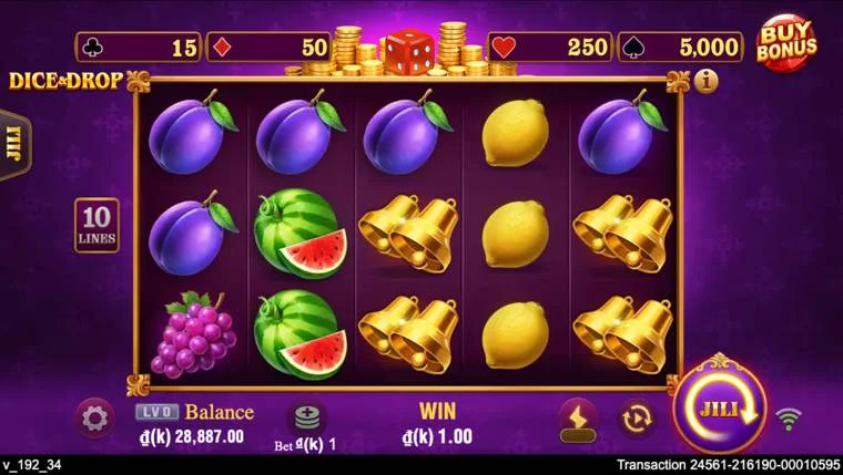 Ảnh giao diện chính game Dice & Drop (slot JILI) chơi tại LC79